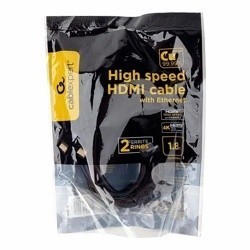 Кабель HDMI Cablexpert CCF2-HDMI4-6, 1,8м, v2.0, 19M/19M, черный, позол.разъемы, экран, 2 ферр кольца- фото2