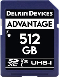 Карта памяти Delkin Devices Advantage SDXC 512GB 633X UHS-I Class 10 V30 [DDSDW633512G]- фото