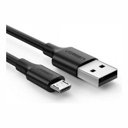 Кабель UGREEN US289-60137, USB-A 2.0 to Micro USB, 2A, силиконовый круглый, 1.5m, Black- фото
