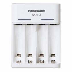 Зарядное устройство Panasonic BQ-CC61USB Basic для 2 или 4 аккумуляторов АА/ААА Ni-MH с USB-выходом, 10 часов