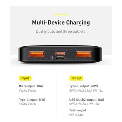 Портативное зарядное устройство Baseus Bipow Digital Display PPDML-I01 10000mAh (черный)- фото4