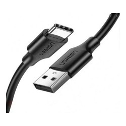 Кабель UGREEN US287-60116, USB-A 2.0 to Type C, 3A, силиконовый, 1m, Black- фото