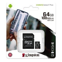 Карта памяти Kingston Canvas Select Plus microSDXC 64GB Class 10 UHS-I U1 + SD адаптер [SDCS2/64GB]- фото2