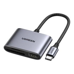 Картридер UGREEN CM387-80798; USB-C to SD/TF + USB- фото