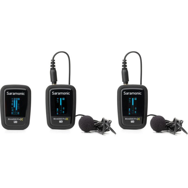 Радиосистема Saramonic Blink500 ProX B2 (TX+TX+RX) 2,4Ггц приемник + 2 передатчика, разъем 3,5мм - фото2 Радиосистема Saramonic Blink500 ProX B2 (TX+TX+RX) 2,4Ггц приемник + 2 передатчика, разъем 3,5мм - фото2